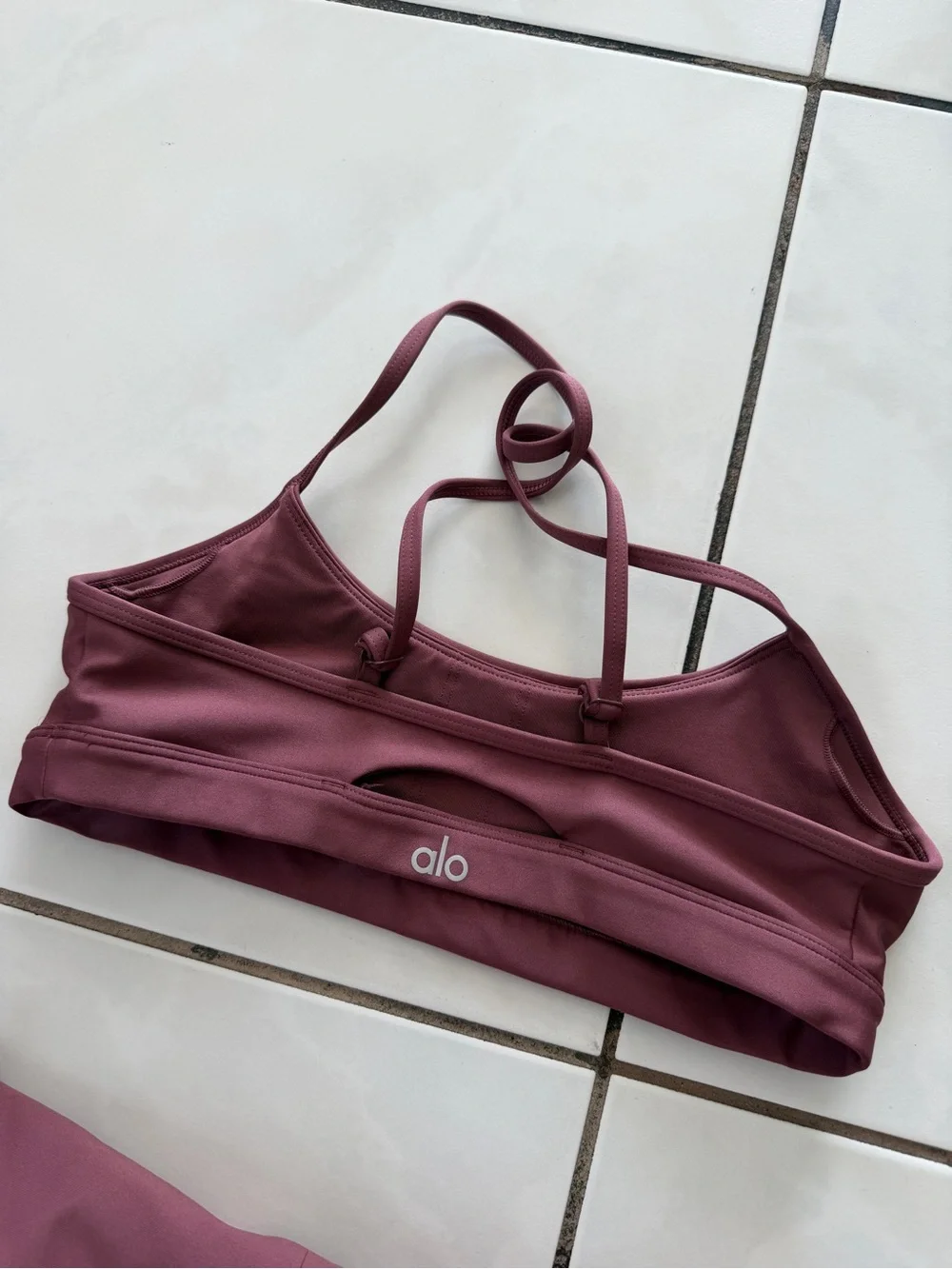 ALO Yoga Dusty Rose Active Skirt and Bra Set